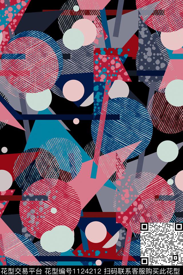 抽象几何男装传统印花华亿平台下载（图片编号: 1124212） - 瓦栏（Walan）