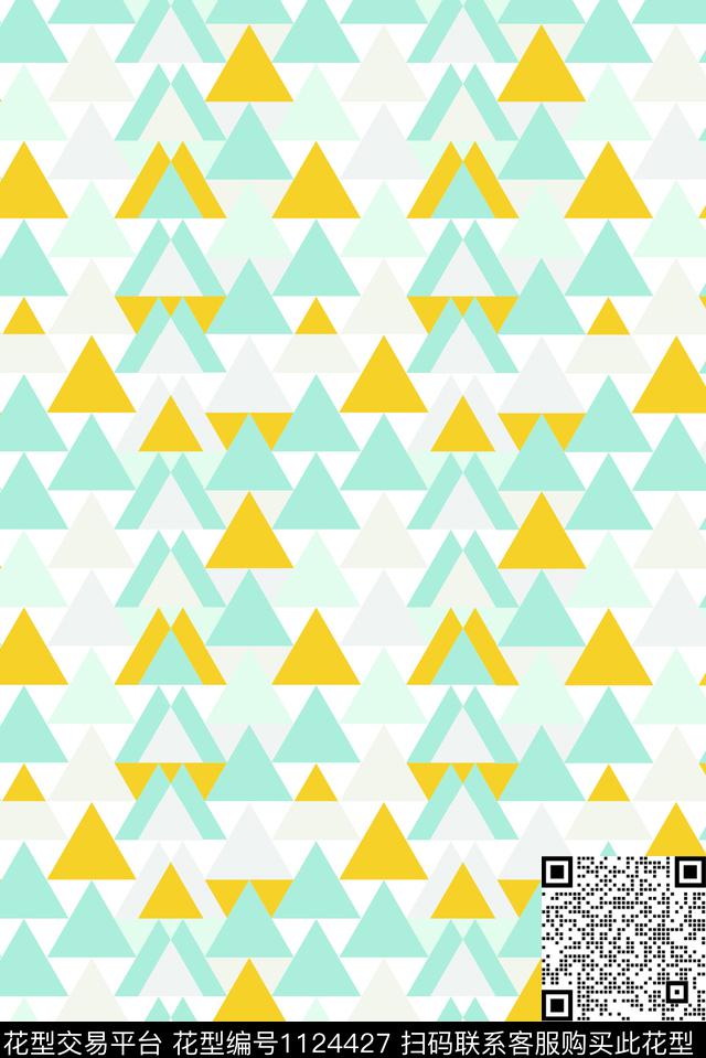 几何抽象大牌风数码印花华亿平台下载（图片编号: 1124427） - 瓦栏（Walan）