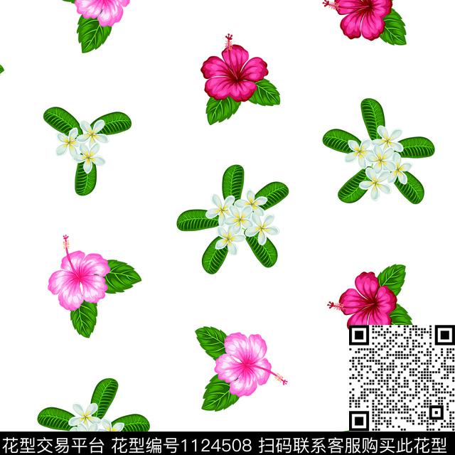 花卉3D立体绿植树叶数码印花华亿平台下载（图片编号: 1124508） - 瓦栏（Walan）