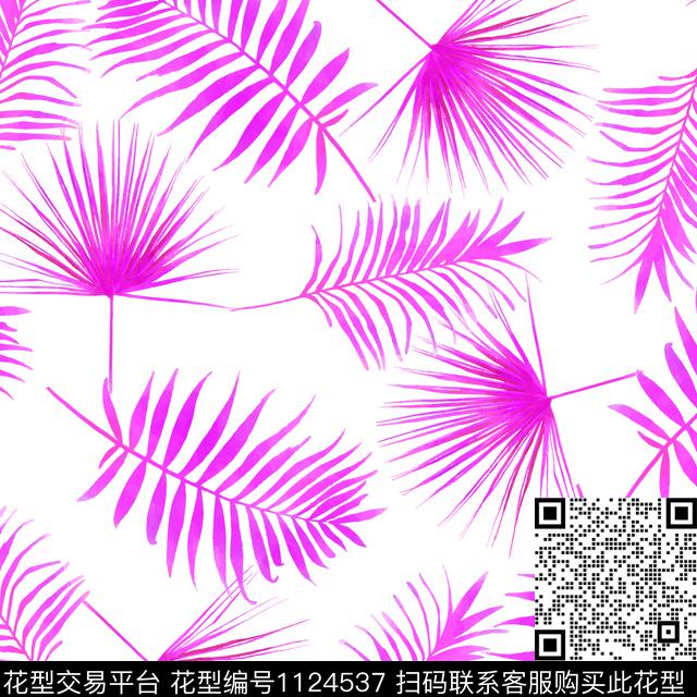 数码华亿平台热带华亿平台绿植树叶数码印花华亿平台下载（图片编号: 1124537） - 瓦栏（Walan）