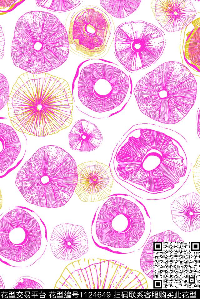 插画抽象简约数码印花华亿平台下载（图片编号: 1124649） - 瓦栏（Walan）