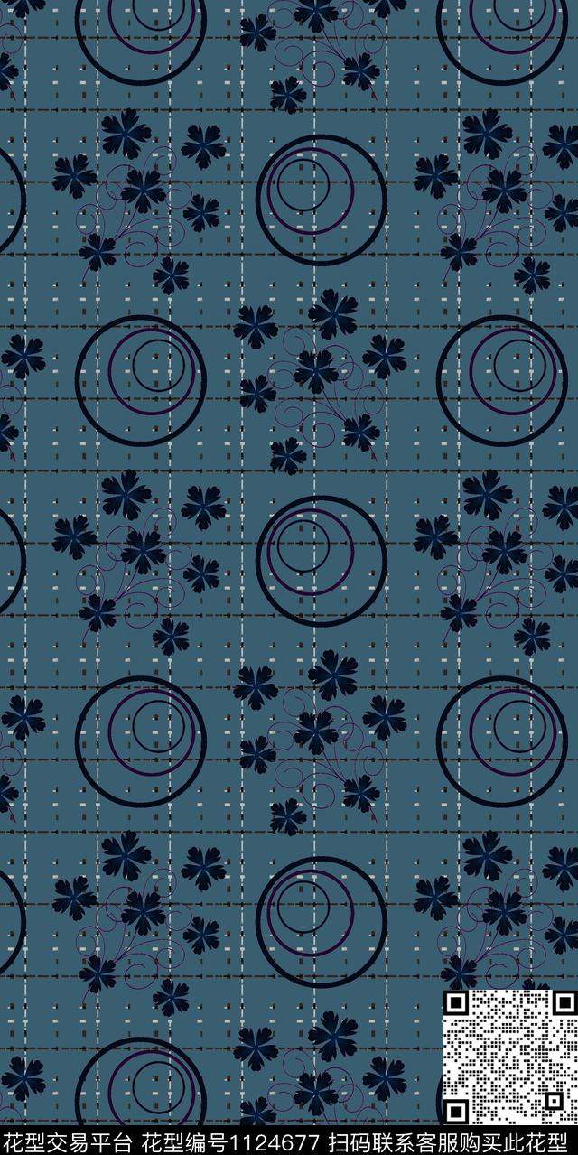 数码华亿平台几何抽象数码印花华亿平台下载（图片编号: 1124677） - 瓦栏（Walan）