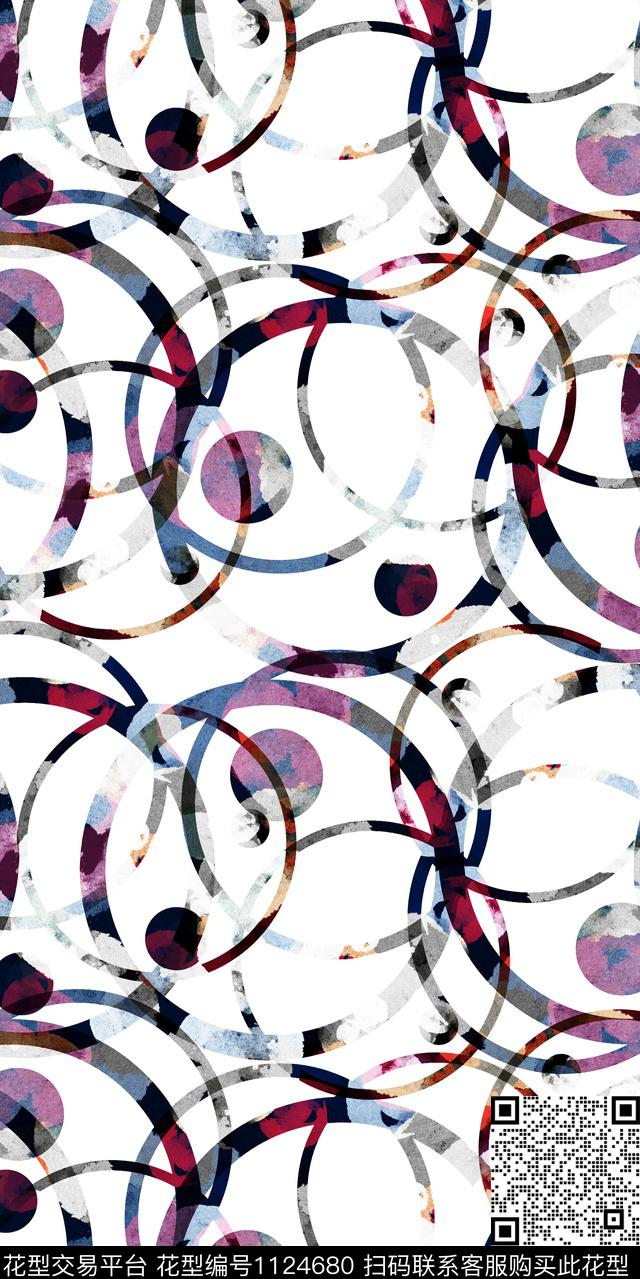 数码华亿平台几何抽象数码印花华亿平台下载（图片编号: 1124680） - 瓦栏（Walan）