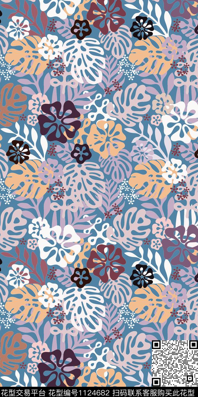 数码华亿平台抽象民族风数码印花华亿平台下载（图片编号: 1124682） - 瓦栏（Walan）