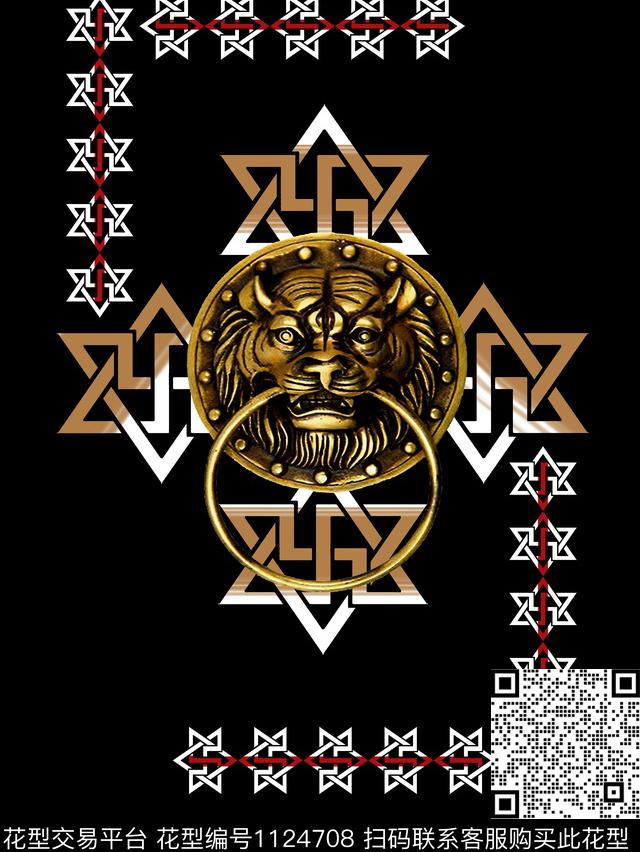 潮牌大牌风男T数码印花华亿平台下载（图片编号: 1124708） - 瓦栏（Walan）