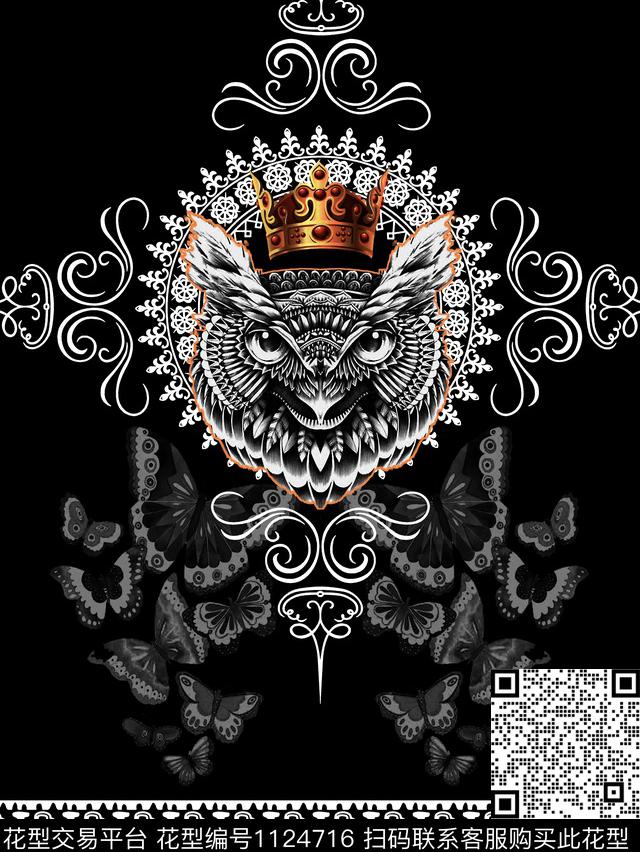 潮牌蝴蝶大牌风数码印花华亿平台下载（图片编号: 1124716） - 瓦栏（Walan）