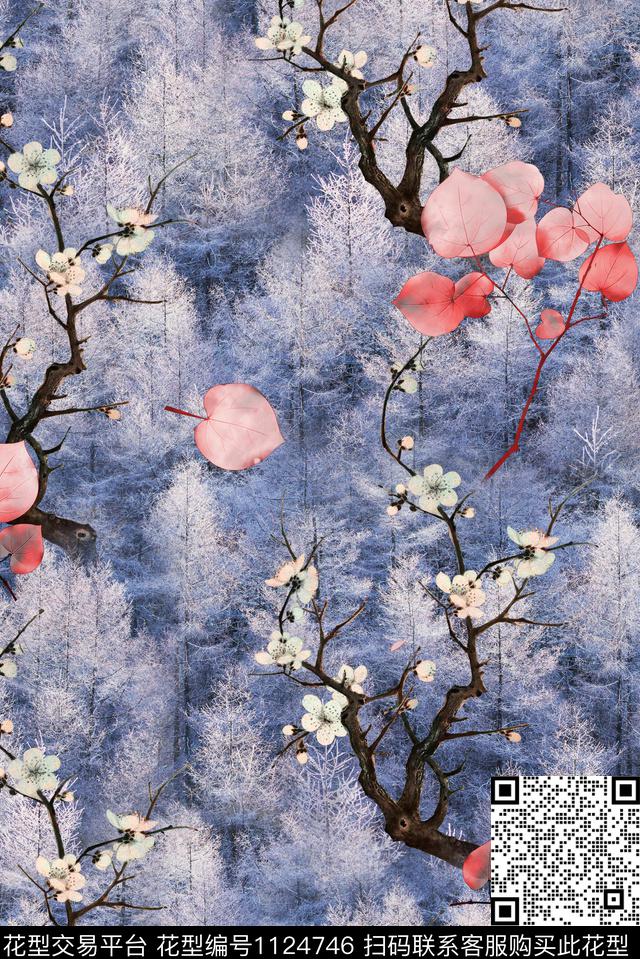 复古花卉连衣裙数码印花华亿平台下载（图片编号: 1124746） - 瓦栏（Walan）