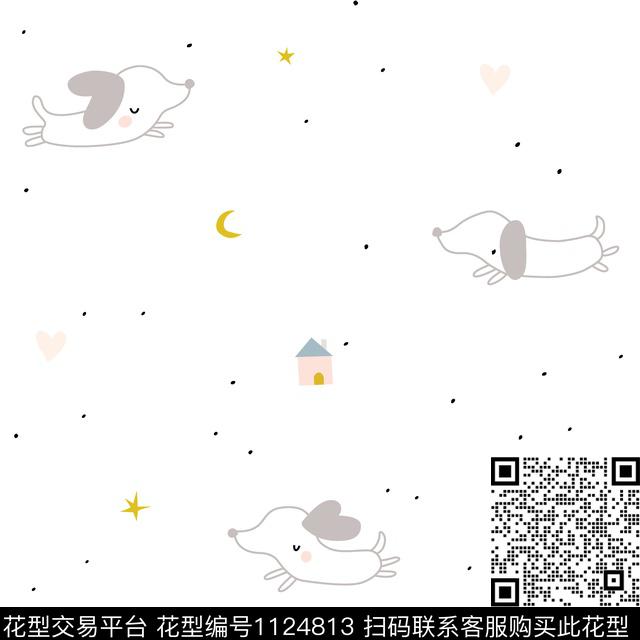 狗卡通童装数码印花华亿平台下载（图片编号: 1124813） - 瓦栏（Walan）