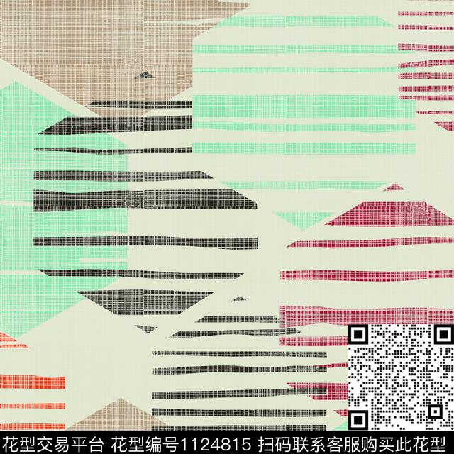 墙纸几何创意数码印花华亿平台下载（图片编号: 1124815） - 瓦栏（Walan）