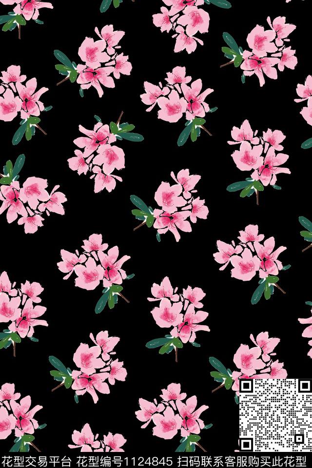 淑女花卉大花数码印花华亿平台下载（图片编号: 1124845） - 瓦栏（Walan）