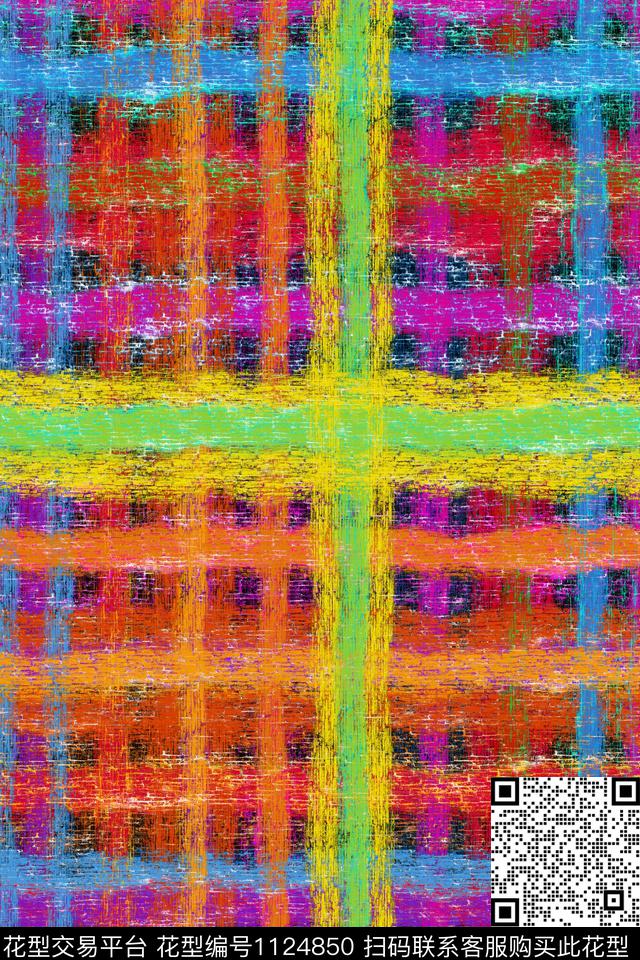 格子男装抽象传统印花华亿平台下载（图片编号: 1124850） - 瓦栏（Walan）