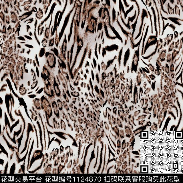动物豹纹大牌风传统印花华亿平台下载（图片编号: 1124870） - 瓦栏（Walan）