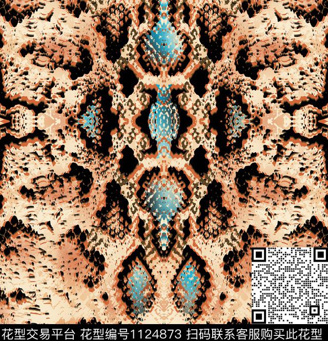 动物豹纹大牌风传统印花华亿平台下载（图片编号: 1124873） - 瓦栏（Walan）