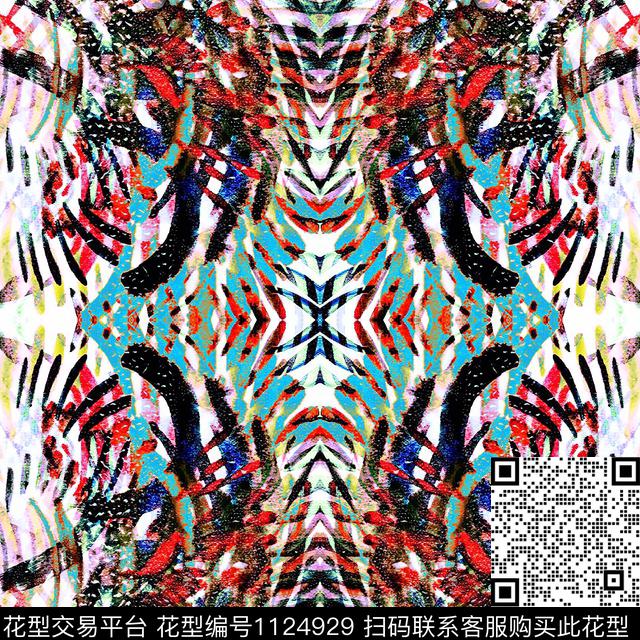 数码华亿平台几何抽象数码印花华亿平台下载（图片编号: 1124929） - 瓦栏（Walan）