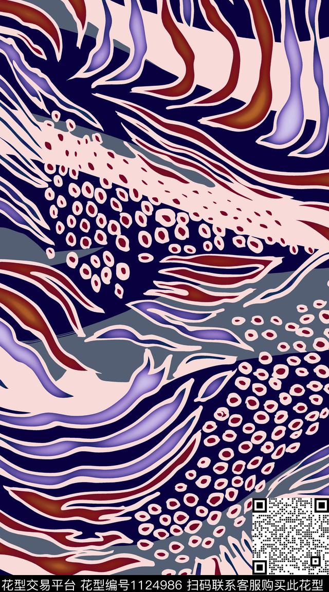 数码华亿平台几何抽象数码印花华亿平台下载（图片编号: 1124986） - 瓦栏（Walan）