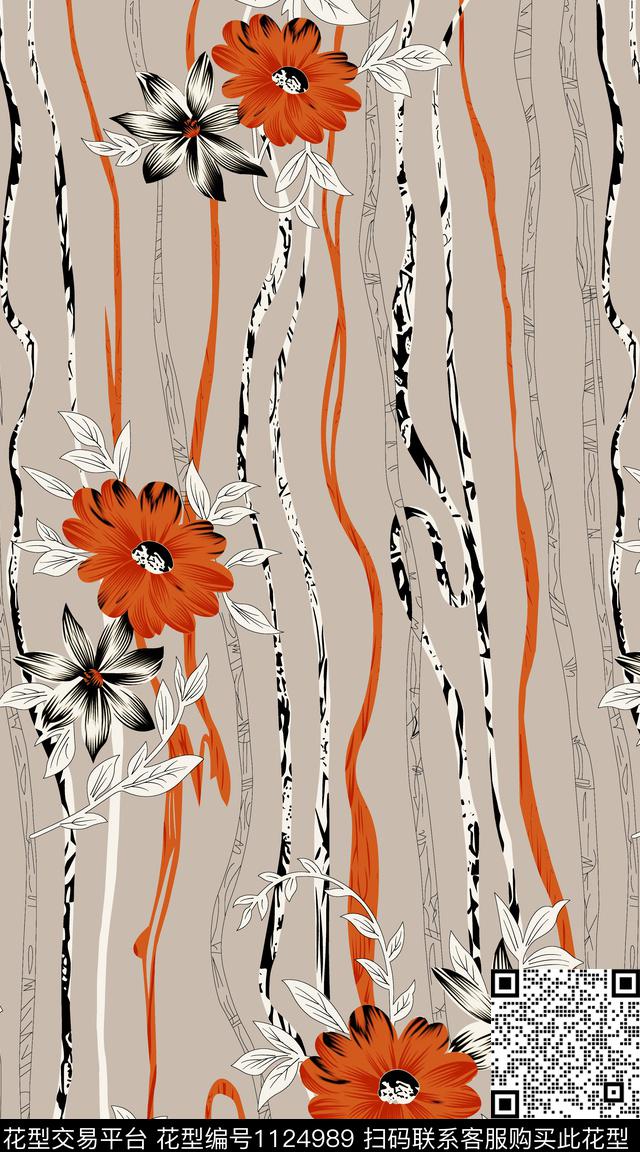 数码华亿平台几何抽象数码印花华亿平台下载（图片编号: 1124989） - 瓦栏（Walan）