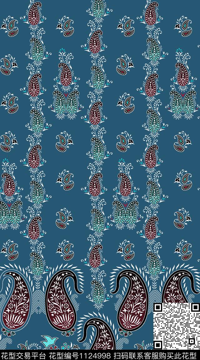 数码华亿平台抽象佩斯利数码印花华亿平台下载（图片编号: 1124998） - 瓦栏（Walan）