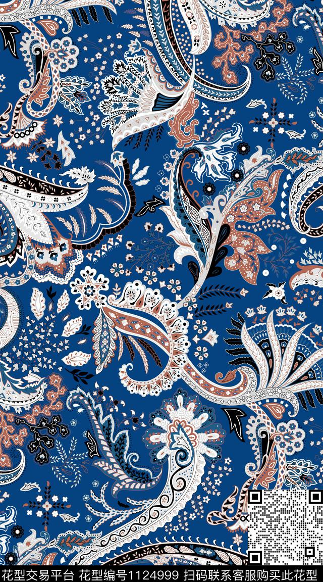 数码华亿平台抽象佩斯利数码印花华亿平台下载（图片编号: 1124999） - 瓦栏（Walan）