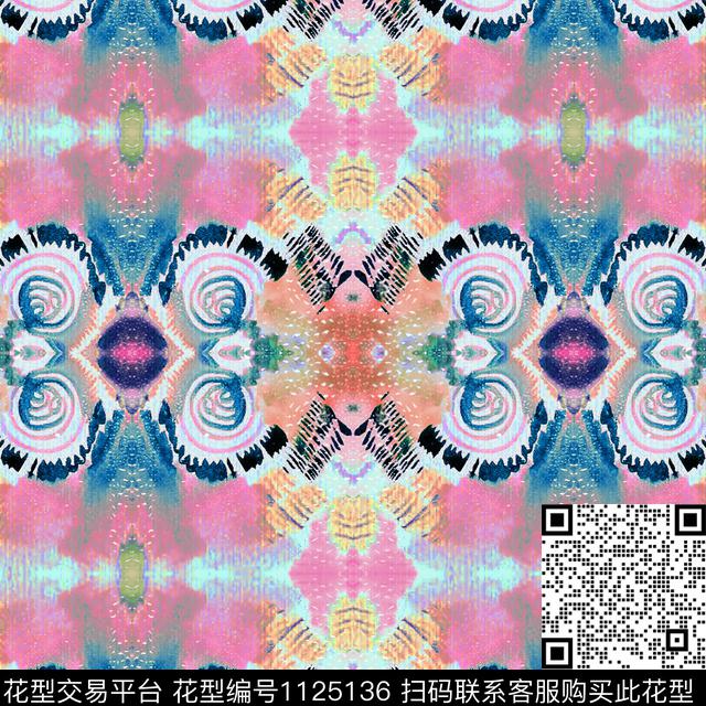 数码华亿平台几何抽象数码印花华亿平台下载（图片编号: 1125136） - 瓦栏（Walan）