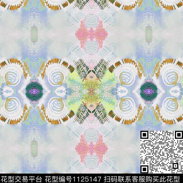 数码华亿平台几何抽象数码印花华亿平台下载（图片编号: 1125147） - 瓦栏（Walan）