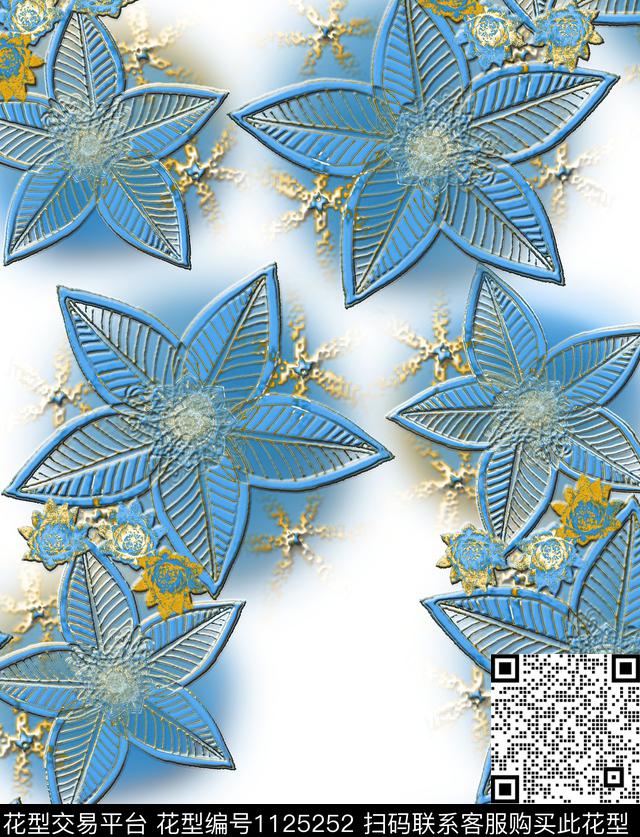 花卉混合拼接几何数码印花华亿平台下载（图片编号: 1125252） - 瓦栏（Walan）