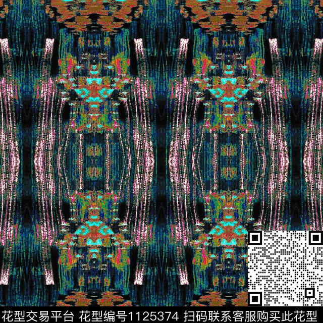 数码华亿平台几何抽象数码印花华亿平台下载（图片编号: 1125374） - 瓦栏（Walan）