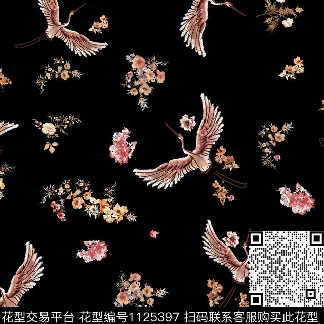 民族花卉动物花卉玫瑰花传统印花华亿平台下载（图片编号: 1125397） - 瓦栏（Walan）