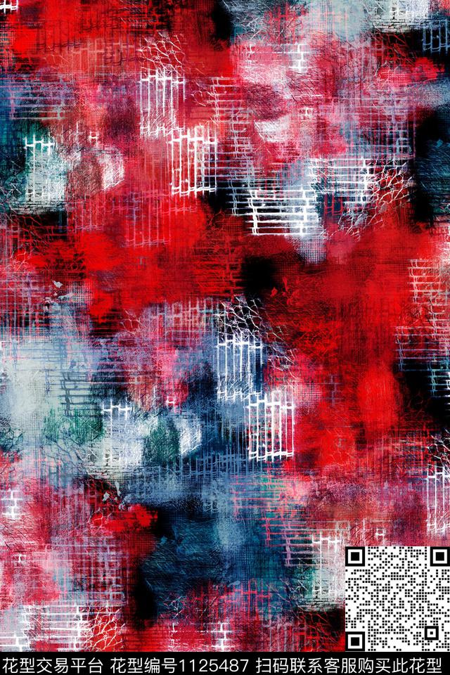 笔触男装纹理传统印花华亿平台下载（图片编号: 1125487） - 瓦栏（Walan）