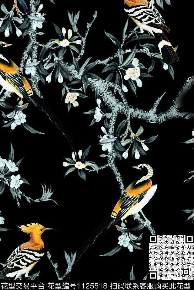 潮牌动物花卉抽象花卉数码印花华亿平台下载（图片编号: 1125518） - 瓦栏（Walan）
