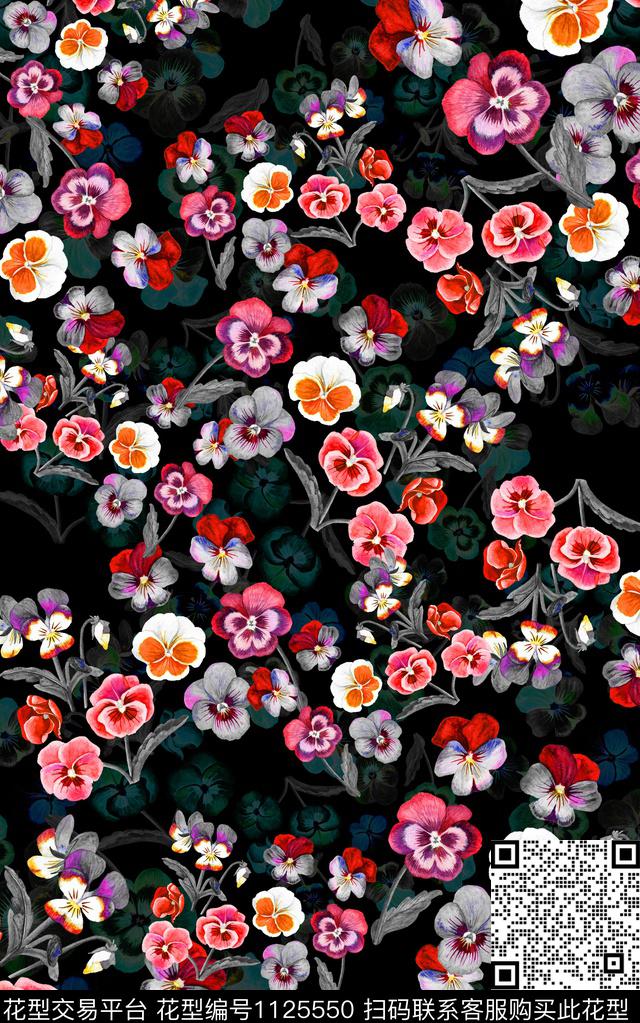 花卉小碎花数码华亿平台数码印花华亿平台下载（图片编号: 1125550） - 瓦栏（Walan）