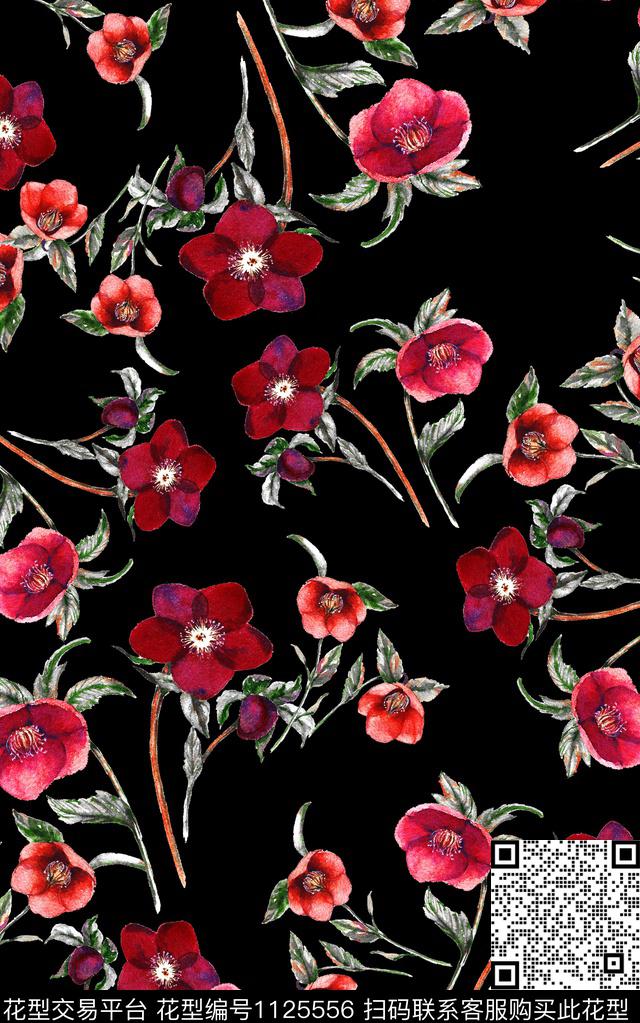 花卉小碎花数码华亿平台数码印花华亿平台下载（图片编号: 1125556） - 瓦栏（Walan）