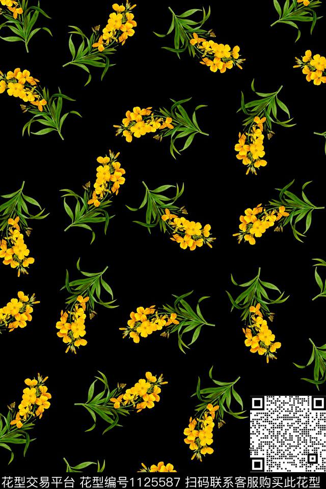 花卉淑女大牌风数码印花华亿平台下载（图片编号: 1125587） - 瓦栏（Walan）