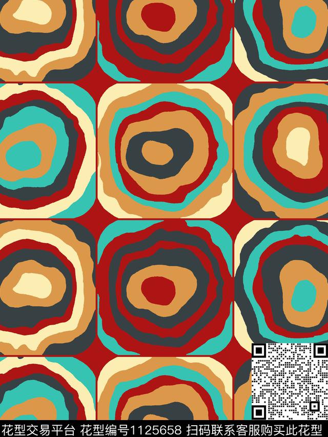 时尚格子几何传统印花华亿平台下载（图片编号: 1125658） - 瓦栏（Walan）