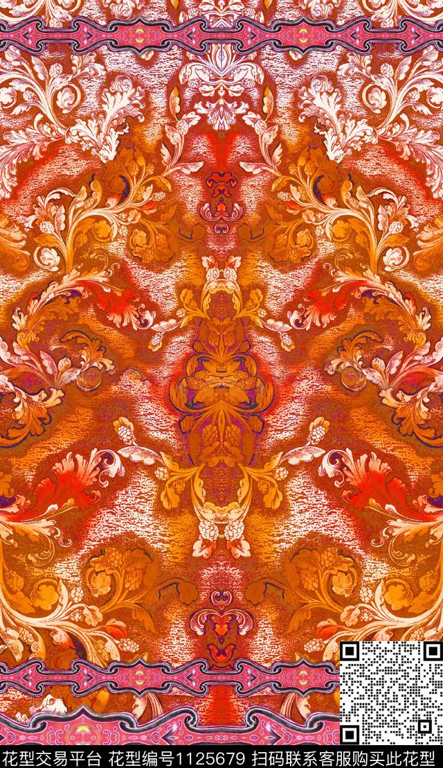 数码定位花民族风深圳数码印花华亿平台下载（图片编号: 1125679） - 瓦栏（Walan）