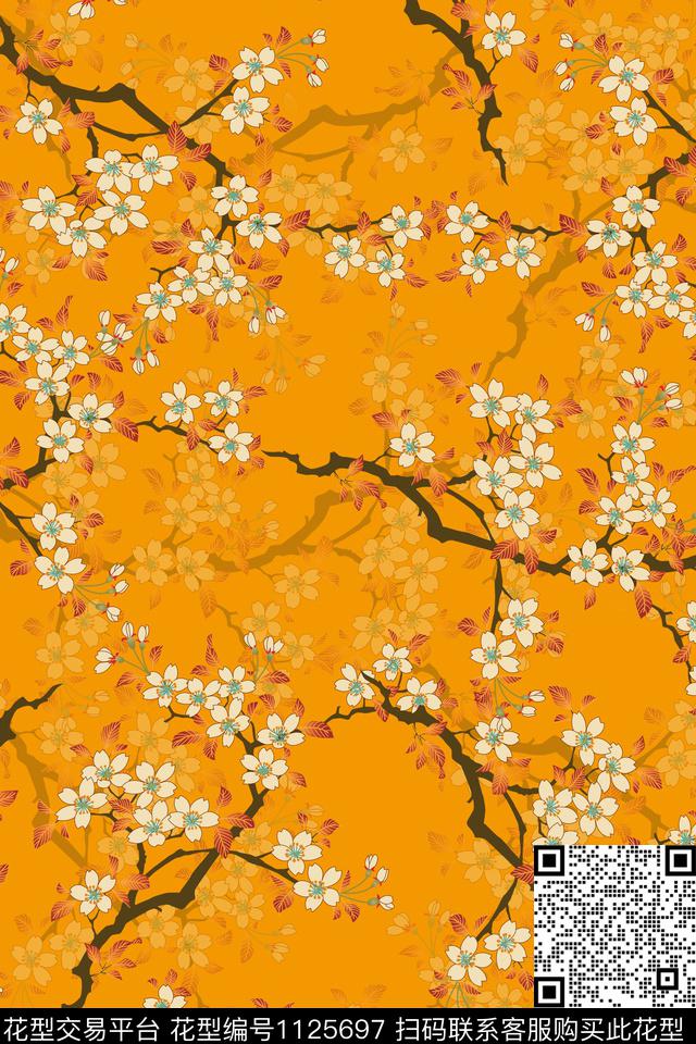 花卉数码华亿平台1/2接数码印花华亿平台下载（图片编号: 1125697） - 瓦栏（Walan）