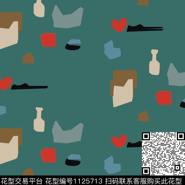 复古抽象几何传统印花华亿平台下载（图片编号: 1125713） - 瓦栏（Walan）