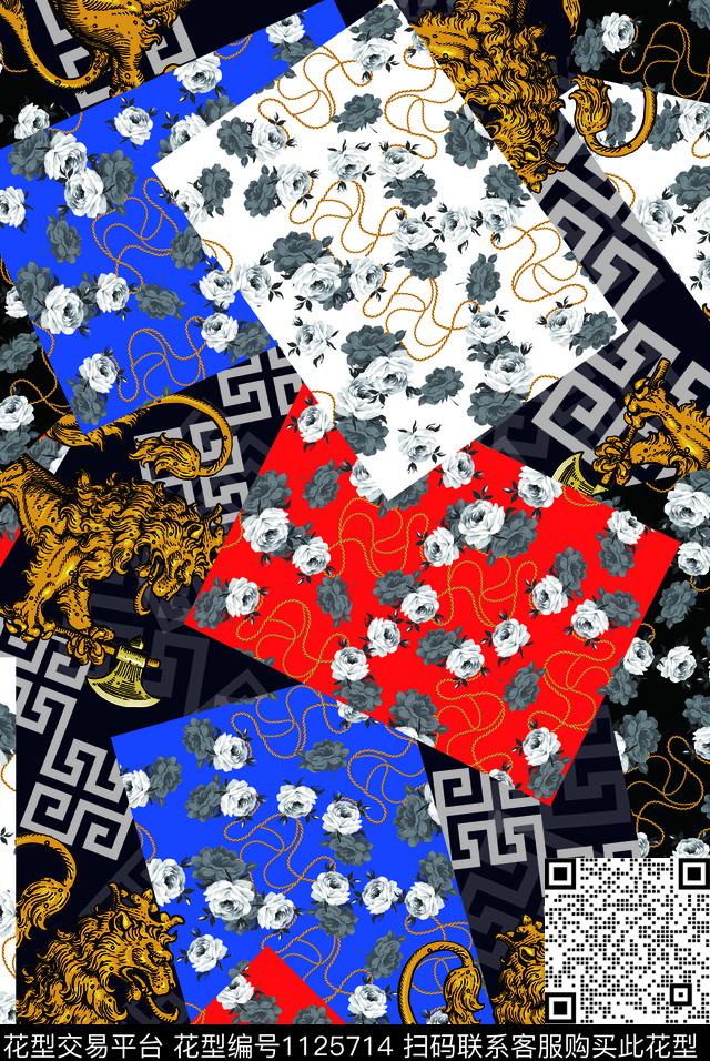 数码华亿平台几何男装数码印花华亿平台下载（图片编号: 1125714） - 瓦栏（Walan）