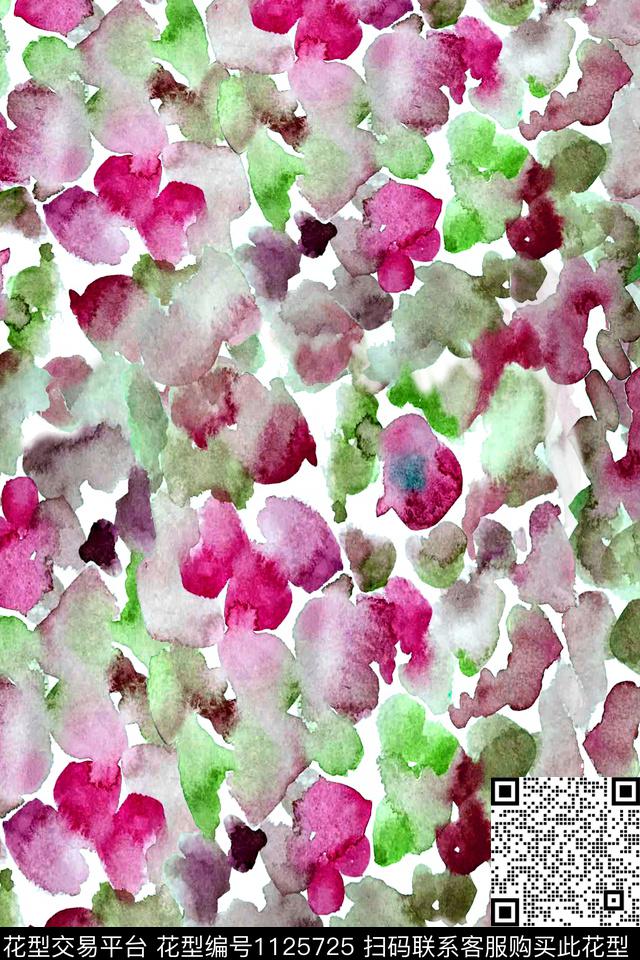 水彩泼墨女装数码印花华亿平台下载（图片编号: 1125725） - 瓦栏（Walan）