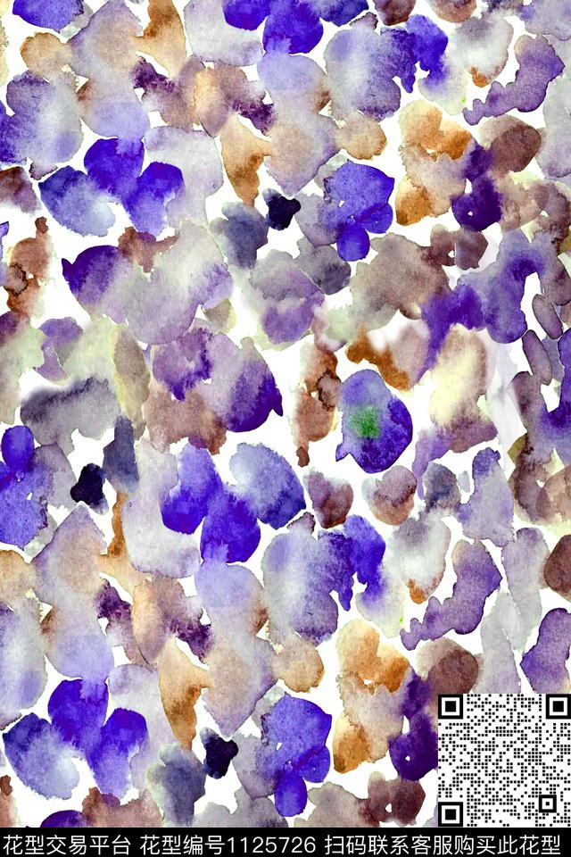 水彩泼墨女装数码印花华亿平台下载（图片编号: 1125726） - 瓦栏（Walan）