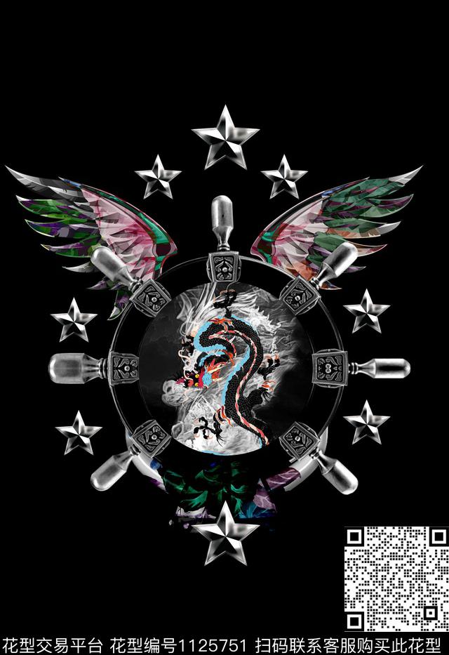 潮牌动物花卉中国风数码印花华亿平台下载（图片编号: 1125751） - 瓦栏（Walan）