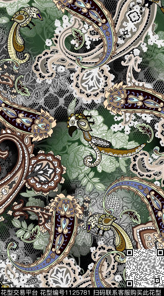 数码华亿平台大牌风佩斯利数码印花华亿平台下载（图片编号: 1125781） - 瓦栏（Walan）