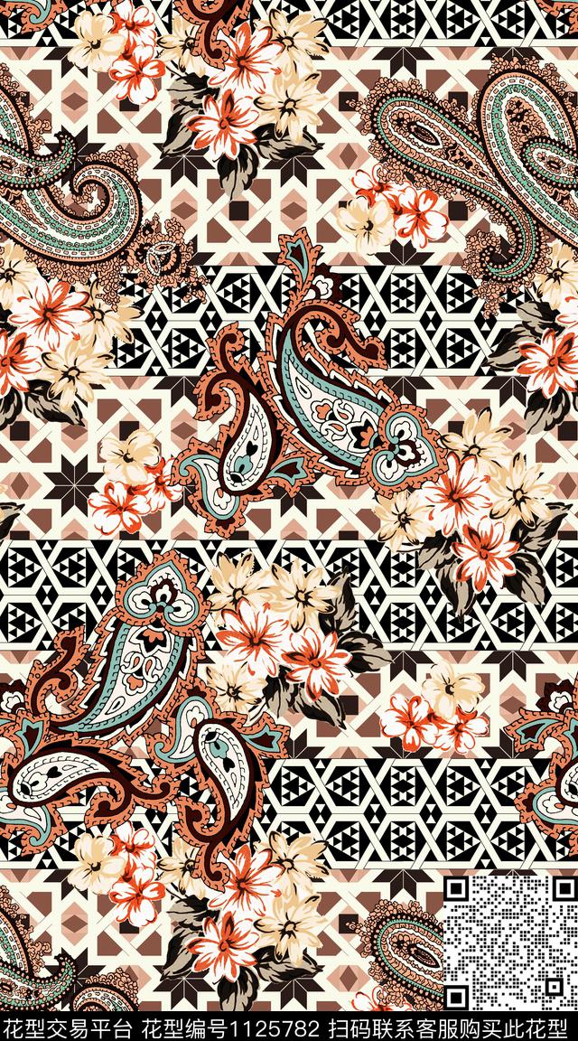 数码华亿平台抽象几何数码印花华亿平台下载（图片编号: 1125782） - 瓦栏（Walan）