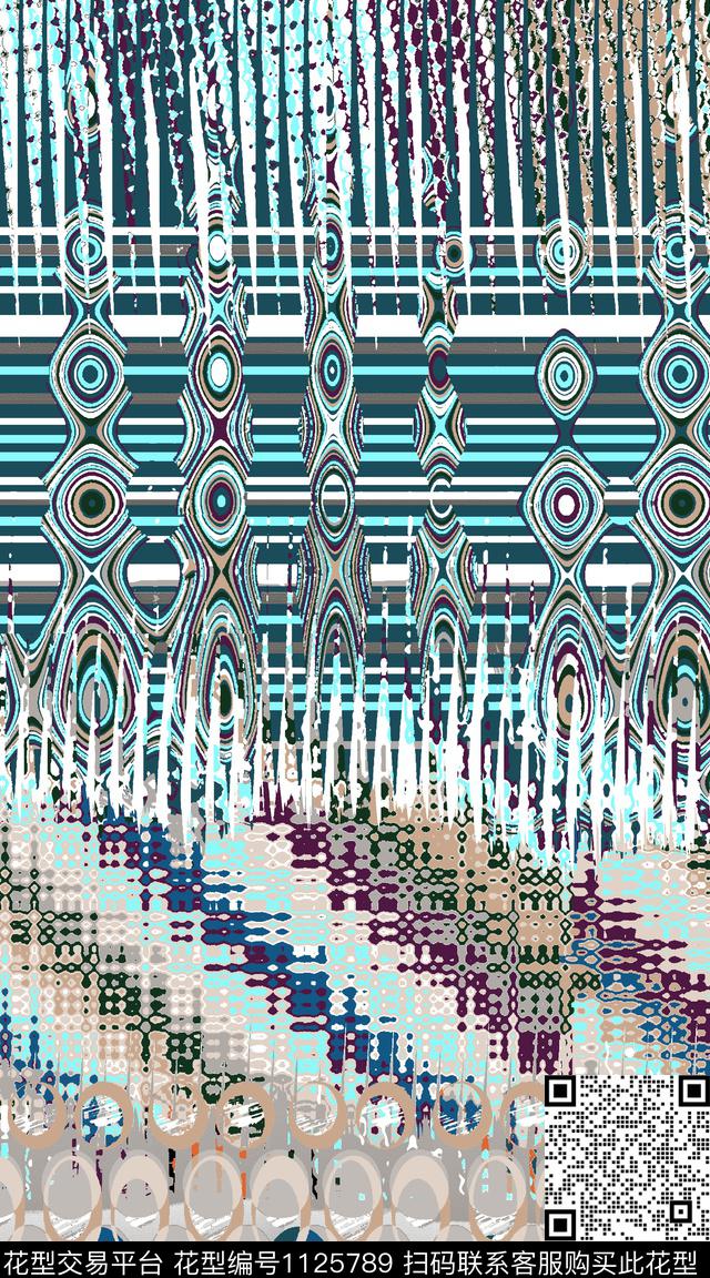 数码华亿平台抽象几何数码印花华亿平台下载（图片编号: 1125789） - 瓦栏（Walan）