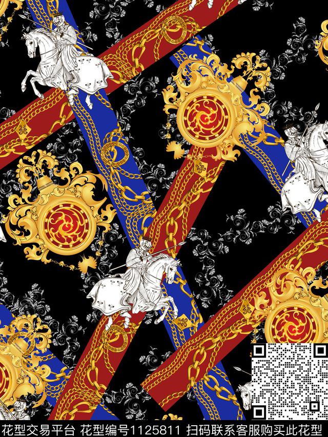 欧式定位花数码华亿平台古典花纹数码印花华亿平台下载（图片编号: 1125811） - 瓦栏（Walan）