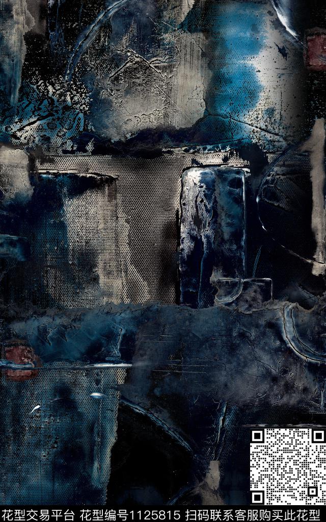 抽象男装肌理数码印花华亿平台下载（图片编号: 1125815） - 瓦栏（Walan）