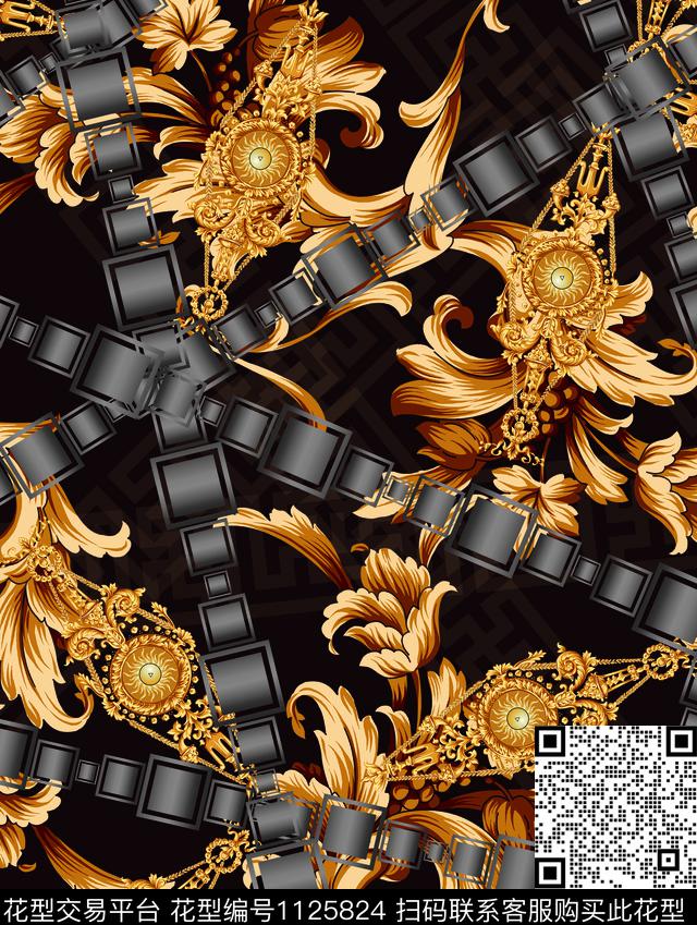 欧洲宫廷风欧式风数码印花华亿平台下载（图片编号: 1125824） - 瓦栏（Walan）