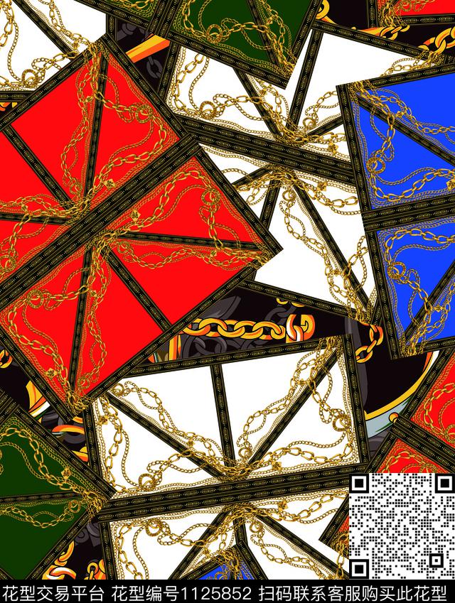 抽象男装宫廷风大牌风数码印花华亿平台下载（图片编号: 1125852） - 瓦栏（Walan）