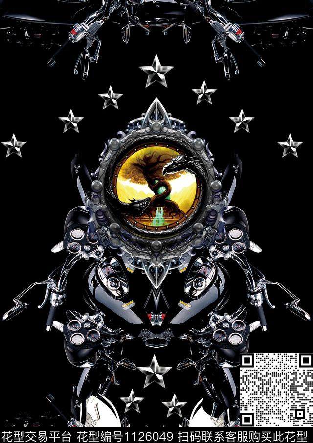 抽象潮牌几何数码印花华亿平台下载（图片编号: 1126049） - 瓦栏（Walan）