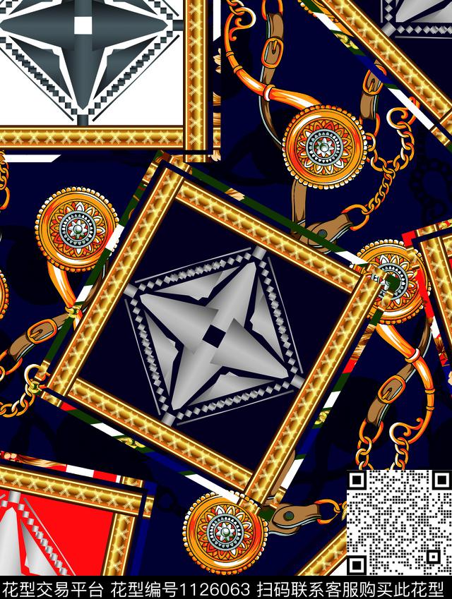 抽象男装宫廷风大牌风数码印花华亿平台下载（图片编号: 1126063） - 瓦栏（Walan）