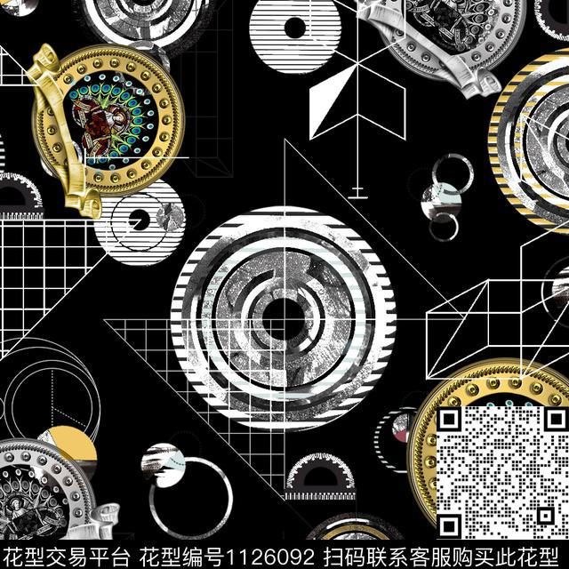 潮牌几何简约数码印花华亿平台下载（图片编号: 1126092） - 瓦栏（Walan）